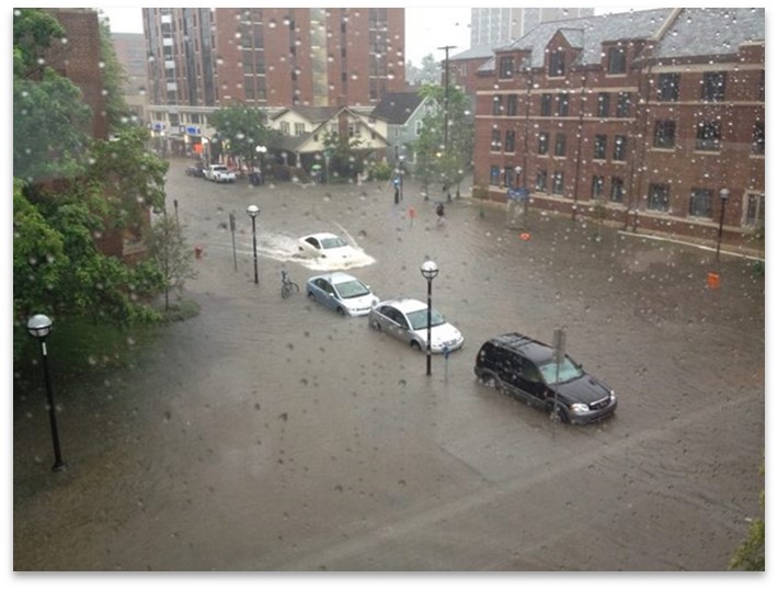 Flooding in Ann Arbor in June 2013.