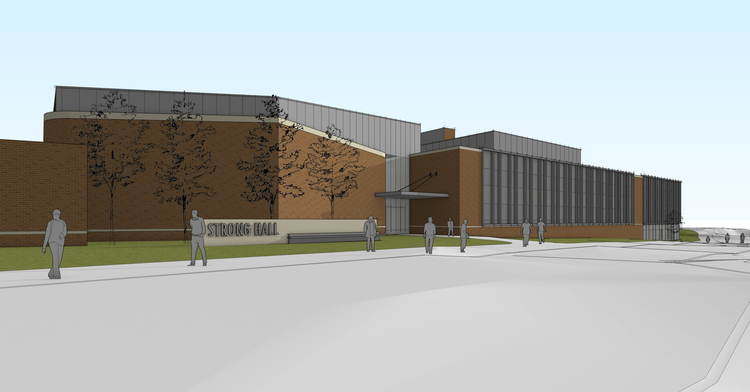 Design rendering of the renovated Strong Hall.