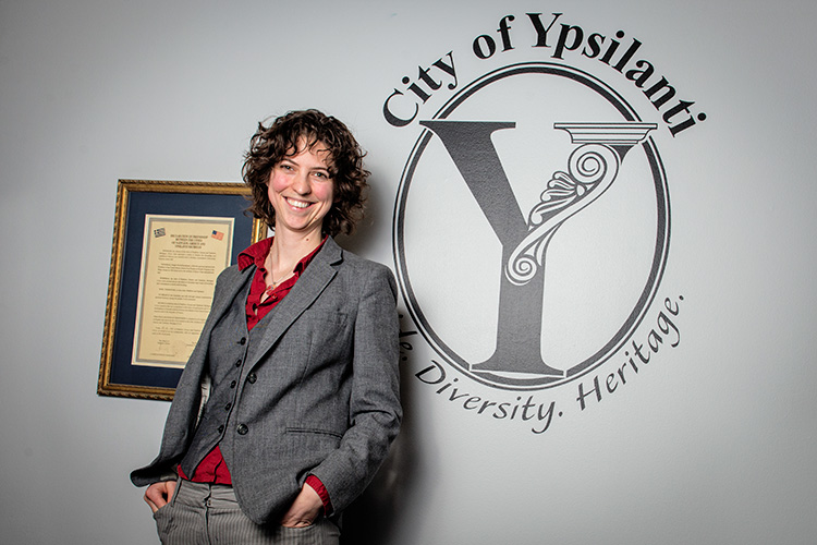 Mayor Amanda Edmonds at Ypsilanti City Hall