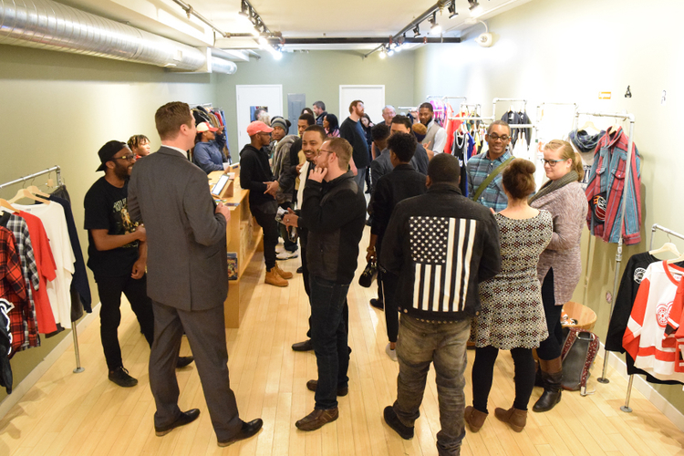 Attendees at the first entrepreneur mixer at Friends Closet on March 30.