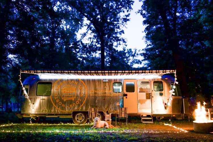 North American Tech Tour founder Paul Singh's Airstream trailer.