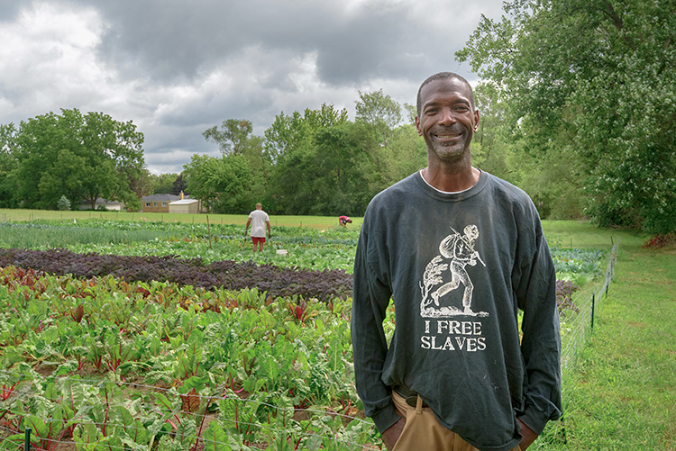 Melvin Parson at We The People Growers Association gardens