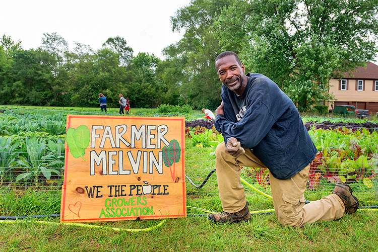 Melvin Parson at We The People Growers Association gardens