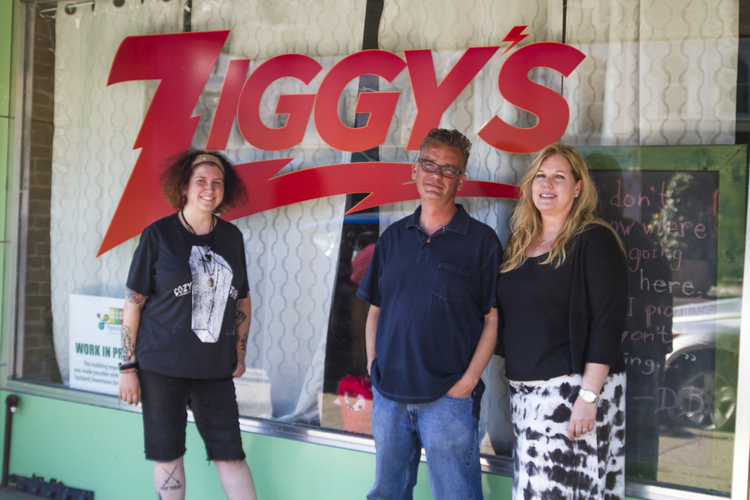 Ziggy's cafe manager Kristina Ouellette and owners David and Jo Jeffries. 