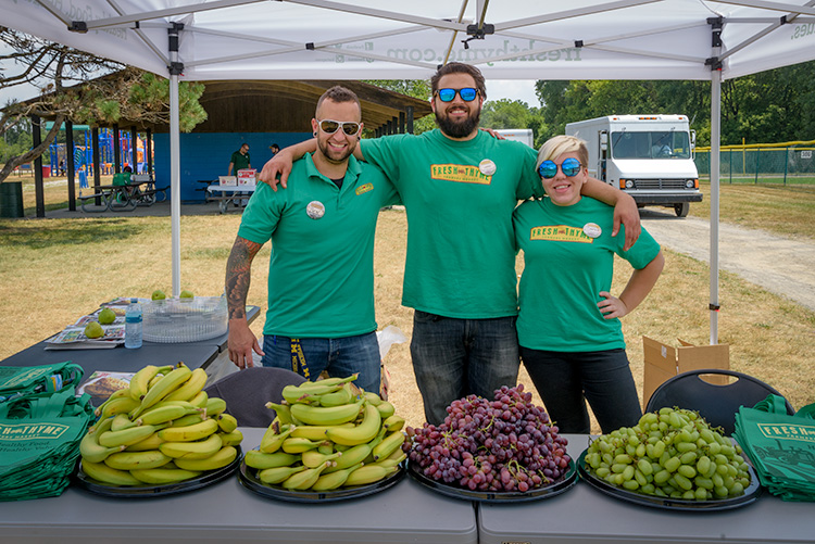 Fresh Thyme at Summer Playgound Program kickball challenge