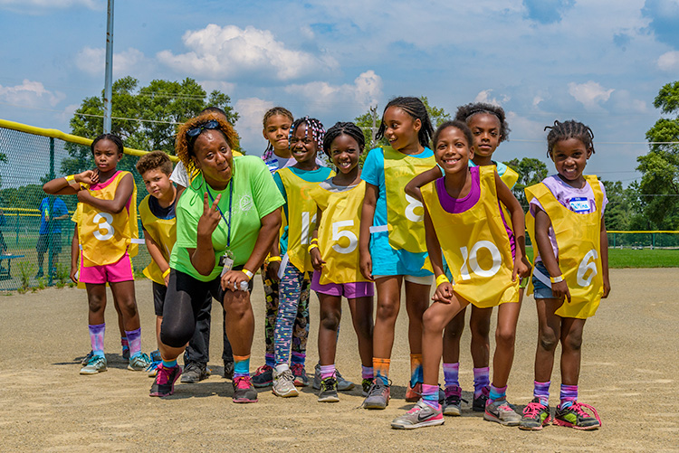 The Summer Playground Program kickball challenge