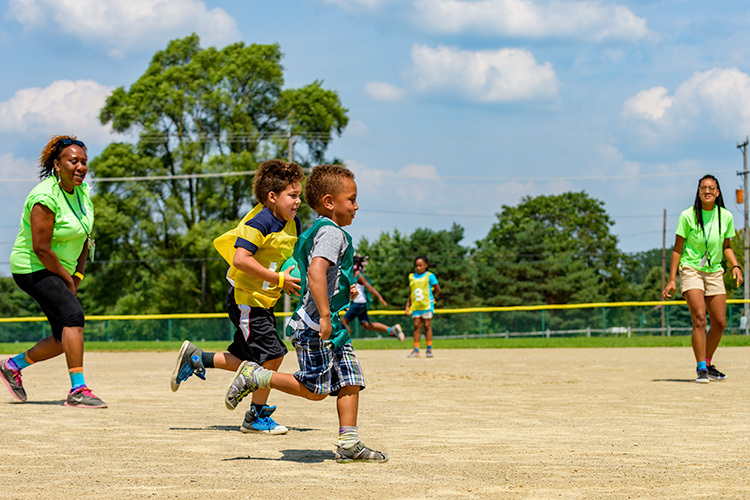 The Summer Playground Program kickball challenge