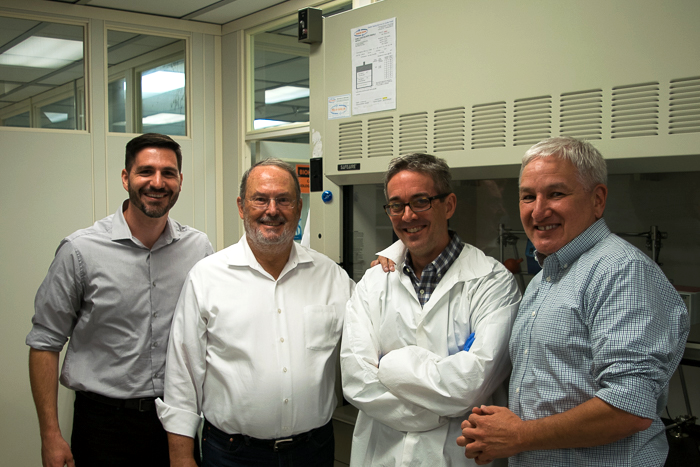 Akadeum CEO Brandon McNaughton, BioInfleXion managing partner Brock Siegel, Akadeum CTO John Younger, and BioInfleXion partner Bill Hyun.