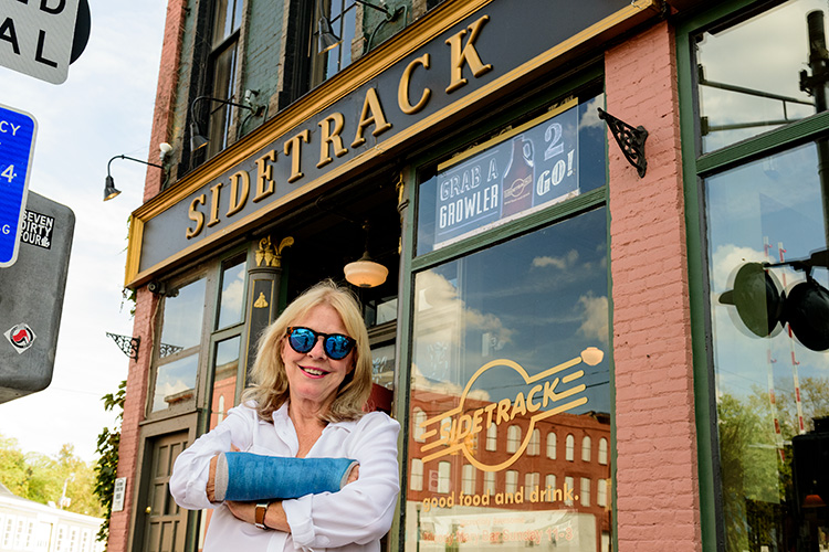 Linda French outside of Sidetrack Bar & Grill