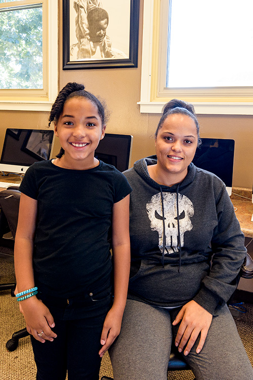 Amelia Reese and her daughter Khloe Porter at the Parkridge Community Center