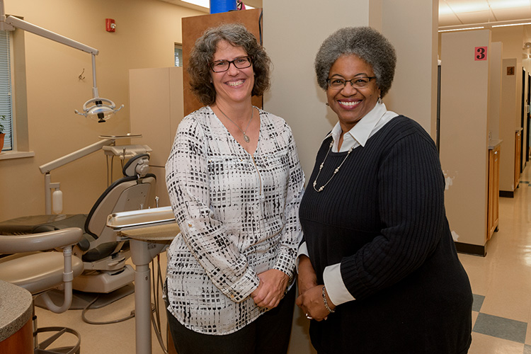 Anne Marie Gill and Denese Brown at the Hope Dental Clinic