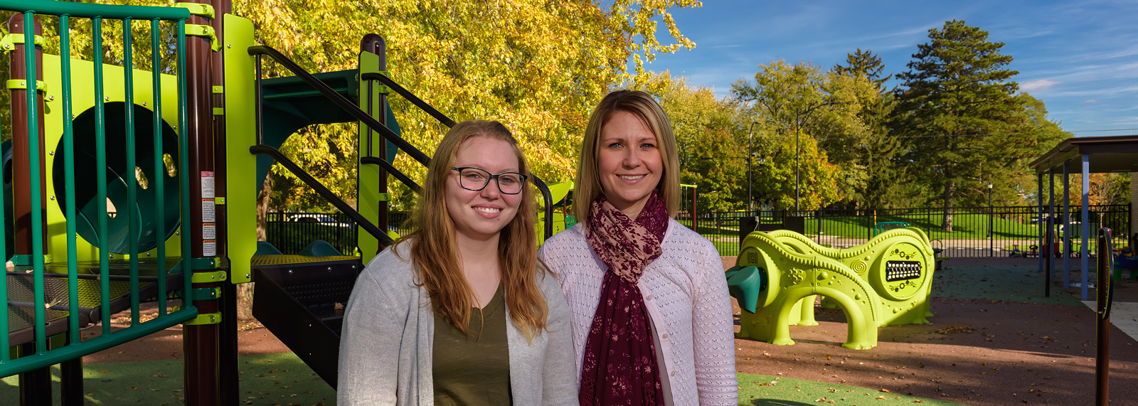 Ashley Rich and Allison Greening at the Autism Collaborative Center.