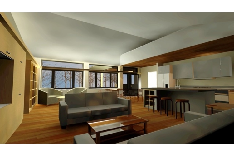 Rendering of the passive home's interior.