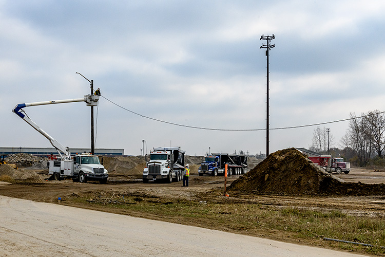 The test track at the American Center For Mobility under construction