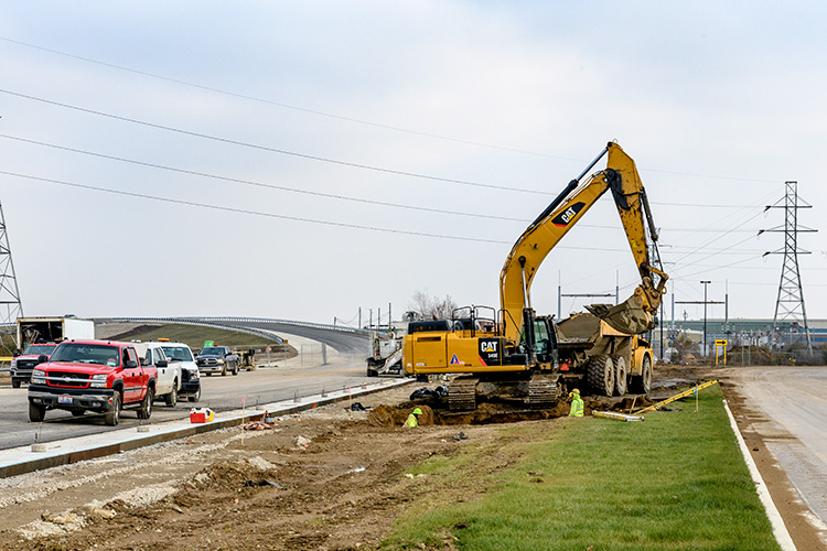 The test track at the American Center For Mobility under construction