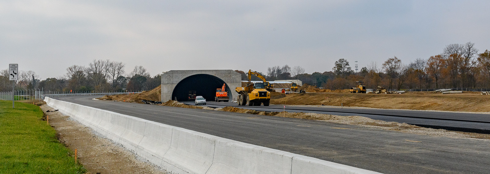 The test track at the American Center For Mobility under construction