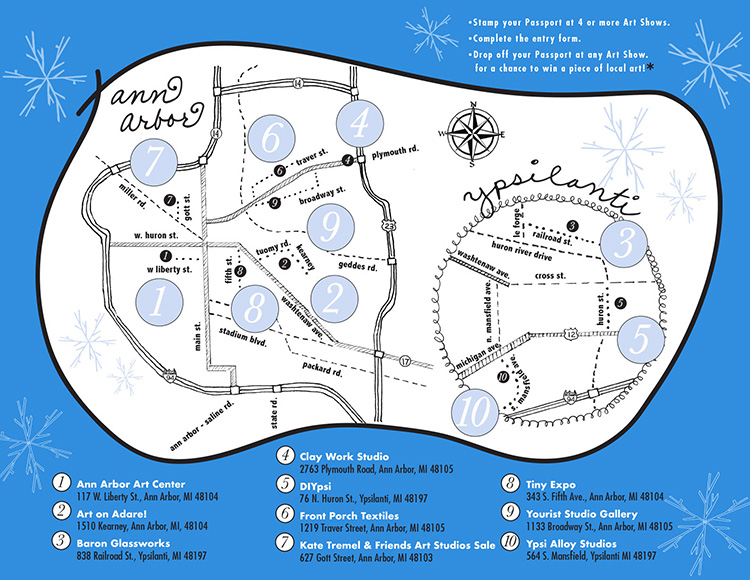 Map of Winter Art Fair locations
