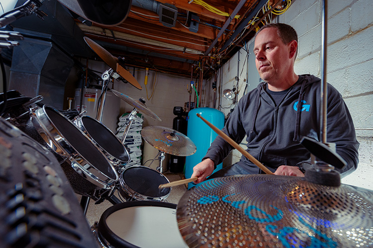 Bill Mayer of Ann Arbor SPARK on drums