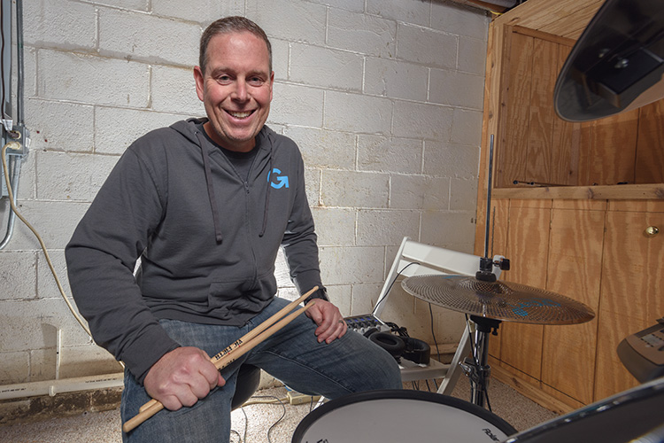 Bill Mayer of Ann Arbor SPARK on drums