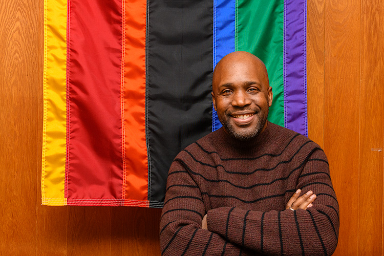 Curtis Lipscomb at LGBT Detroit's offices