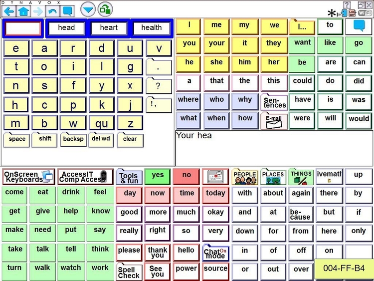 Example of a switch scanning interface.