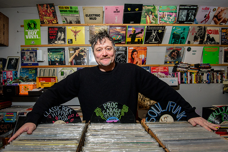 Mark Teachout at Two Jerks Records in Ypsilanti's Depot Town