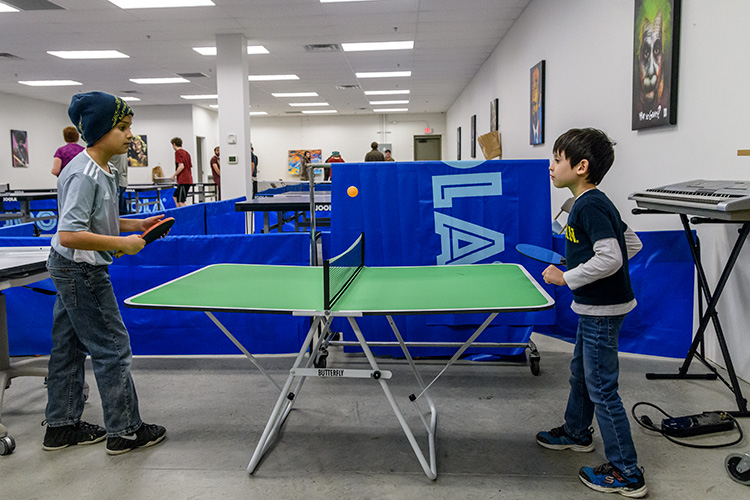 Children playing at Elmo's Ping Pong Palace