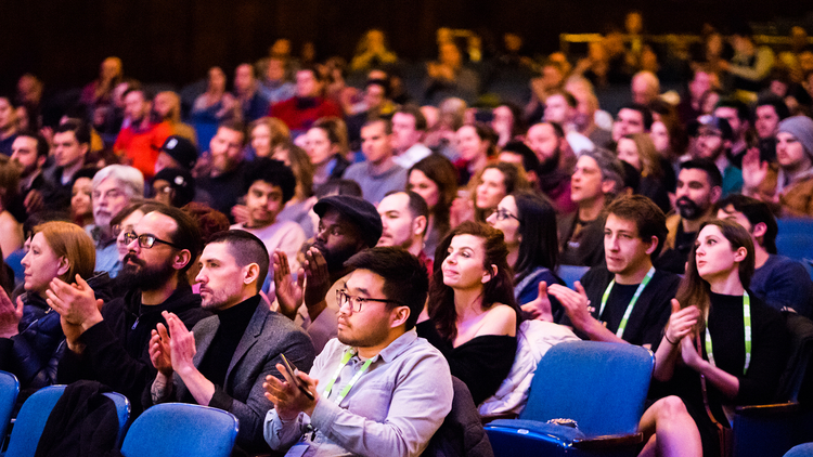 The audience at the A2 Tech Film Showcase.