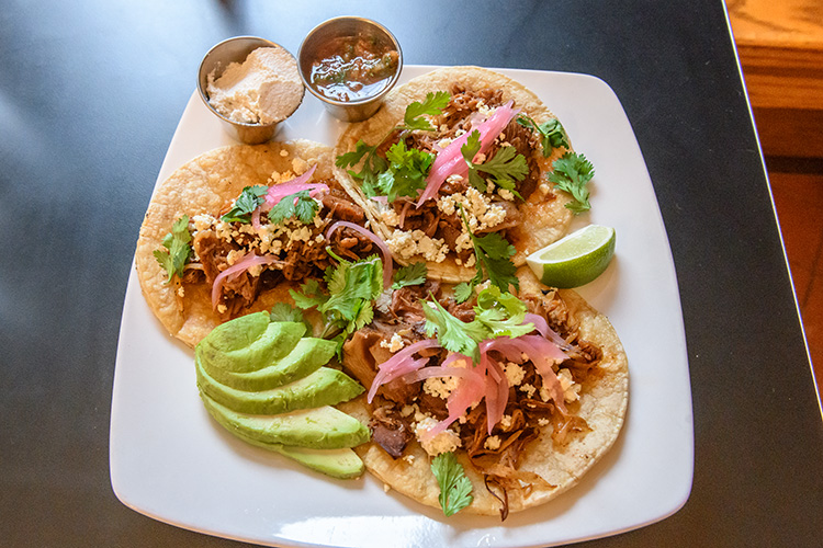 Jackfruit Carnitas Tacos at Detroit Street Filling Station