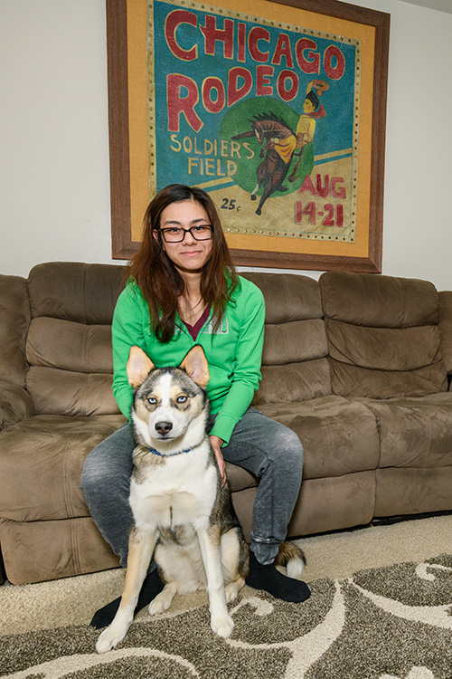 Jamie Seely and her dog Nukka