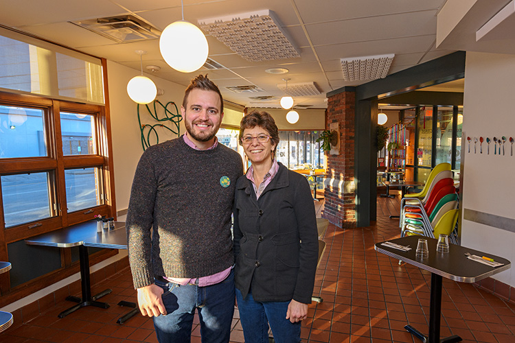 Joel Panozzo and Phillis Engelbert at Detroit Street Filling Station