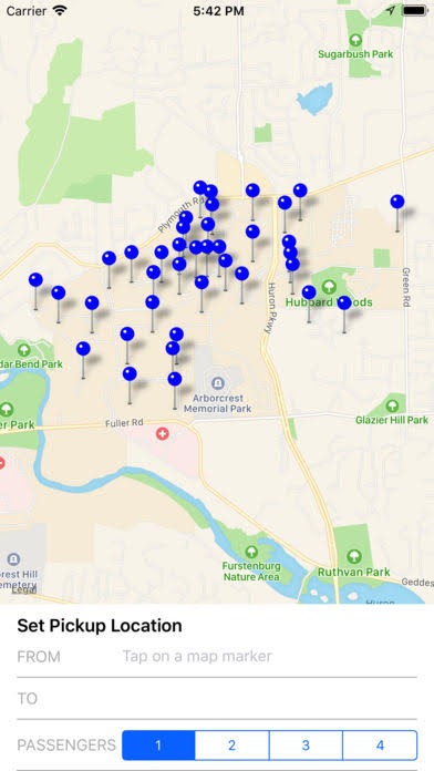 Map of RITMO "stops" on north campus.