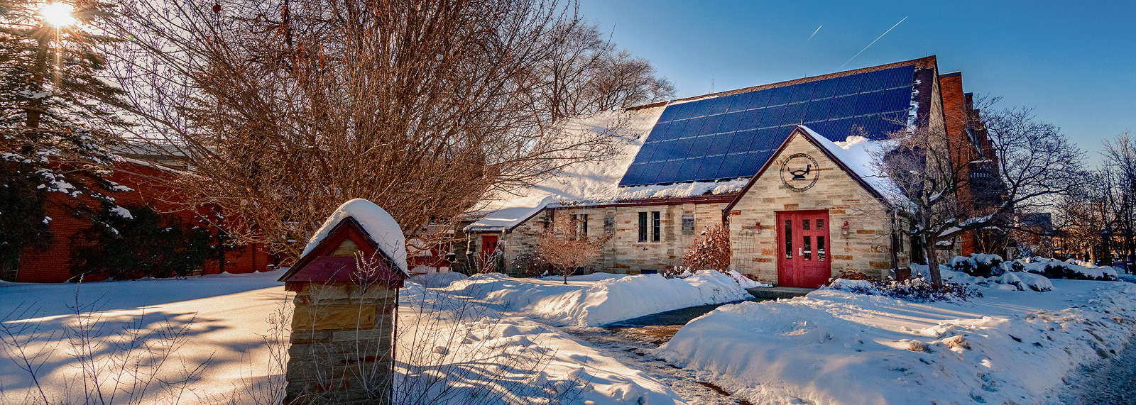 Solar Panels on the roof of Campus Chapel