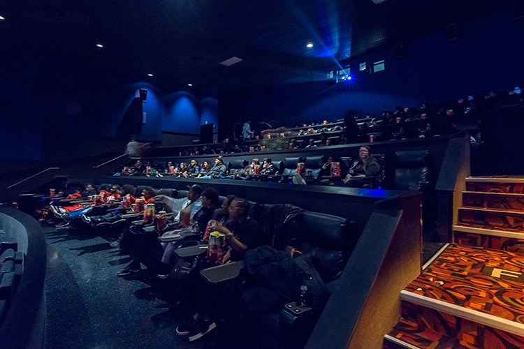 Ypsilanti Community High School Students before a screening of Black Panther at Rave Cinemas