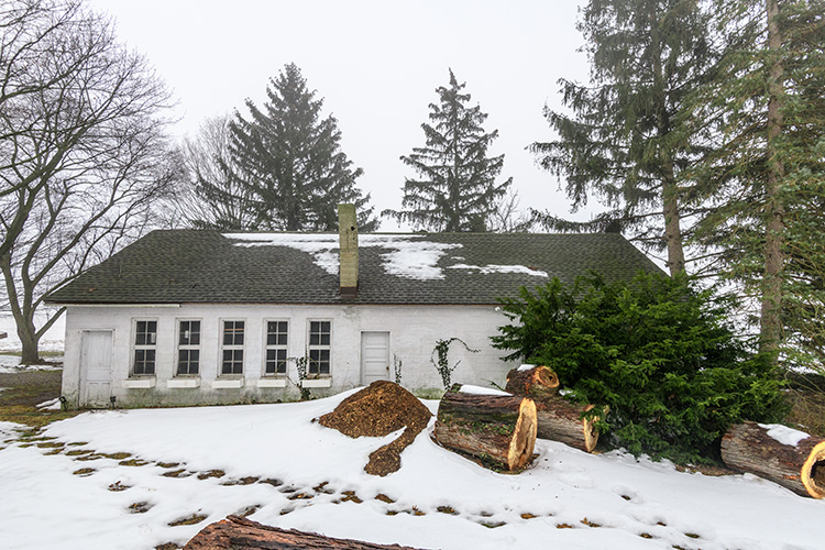 The future wood workshop and blacksmith studio at the Michigan Folk School