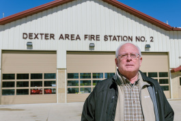 Harley Rider at the Dexter Area Fire Station on N Territorial Road