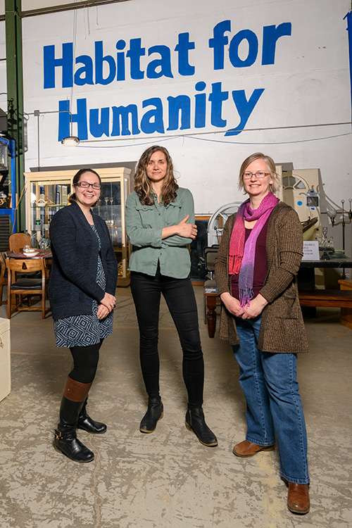 Karol Chubb, Heidi Frankenhauser and Sarah Teare at the Habit For Humanity of Huron Valley ReStore