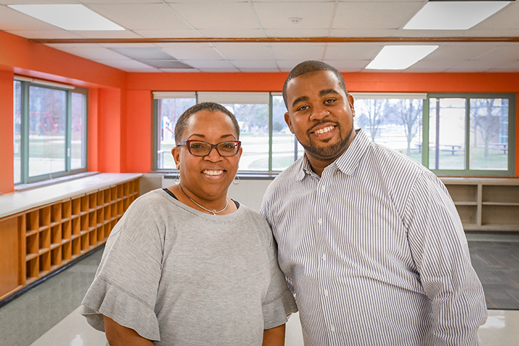 Caroline Sanders and Marquan Jackson at the future home of The Collaborative