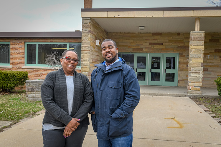 Caroline Sanders and Marquan Jackson at the future home of The Collaborative