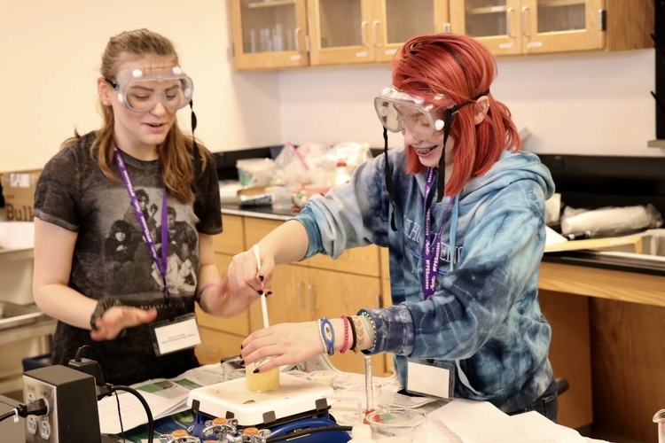 Girls participate in activities at the Digital Divas event.