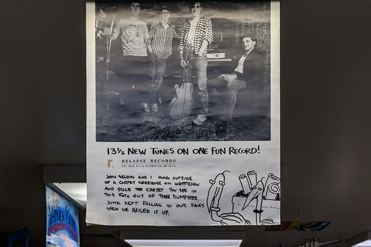An old Frank Allison and The Odd Sox poster at PJ's Used Records