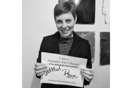 Jottful founder Dawn Verbrigghe with her Founders for Change pledge.