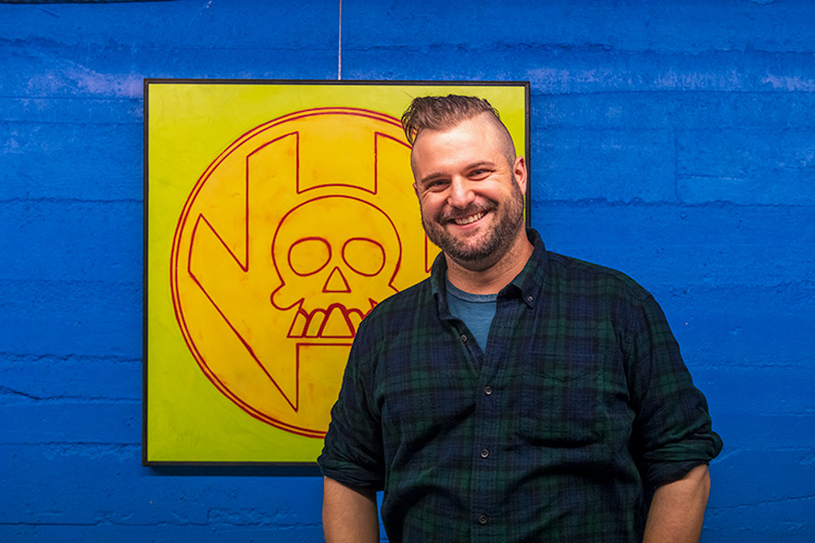 Marcus Schwimmer of the Super Skull podcast at Vault of Midnight Ann Arbor