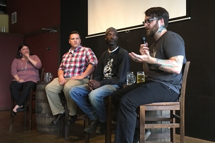 Moderator Angela Barbash and panelists Rob Hess, Melvin Parson, and Eric Mullins.