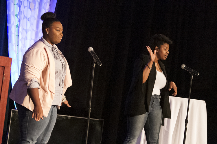Tiffany Avery and Kiara Patterson pitch their business at Pitch@WCC.