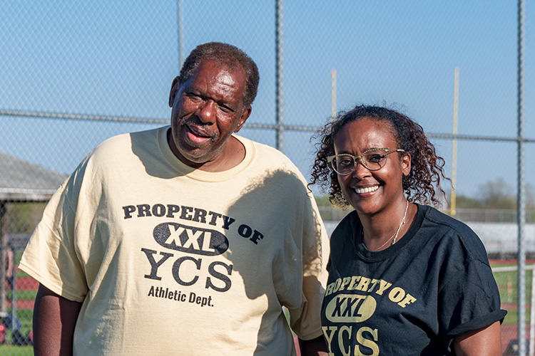 YCHS Girls Tennis Team Assistant Coach Maurice Thompson and Coach Taryn Reid