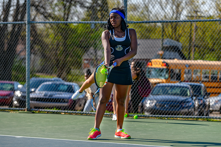 The YCHS Girls Tennis Team playing Lincoln High School 