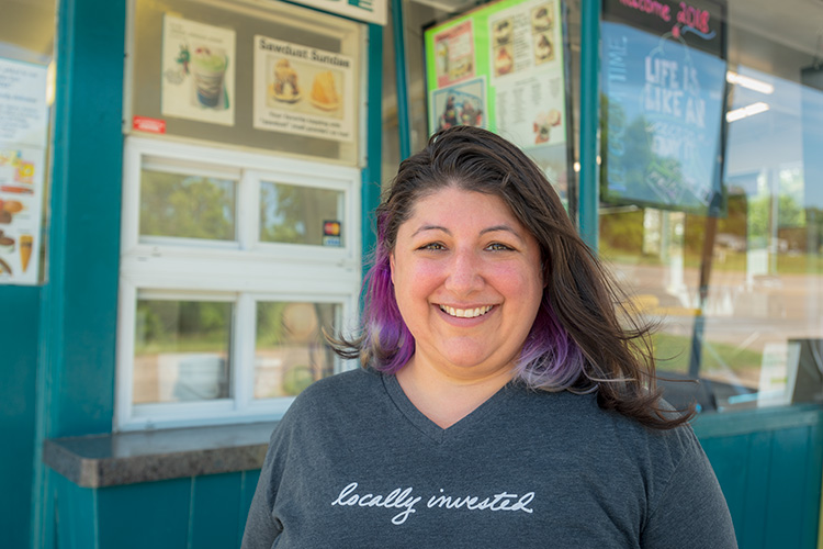 Angela Barbash of Revalue at Ice Cream Time on Ecorse Road
