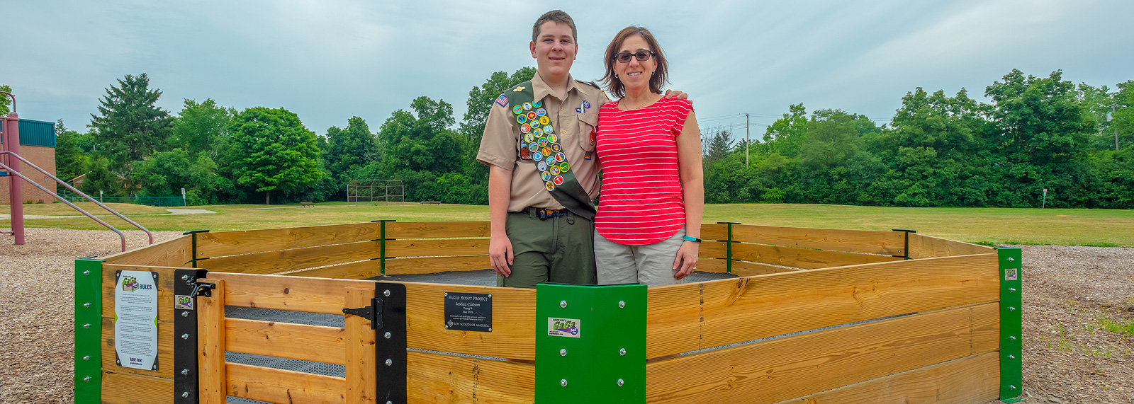 Josh and Jenn Carlson in the Gaga Pit the build with the help of Nextdoor