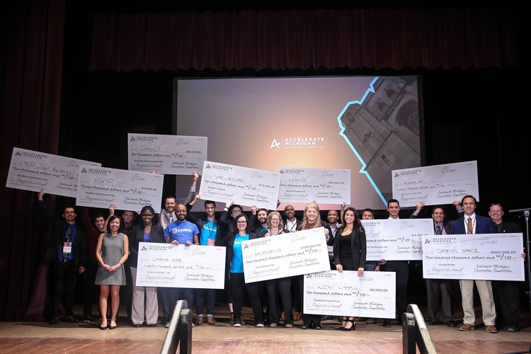 Winners at last year's Accelerate Michigan competition.
